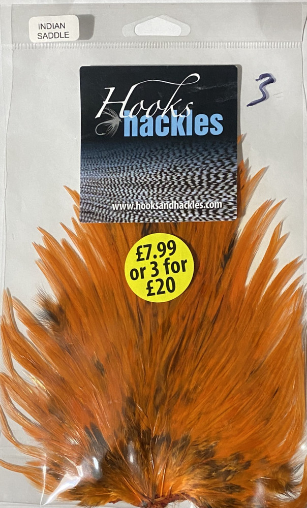 Indian Cock Saddle Dyed Orange