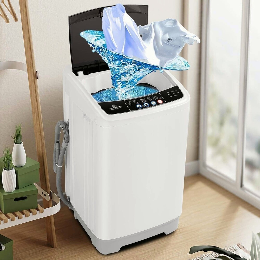 Washing Machine for Household Use 15.6lbs Top Loading Laundry Washer Machine LED