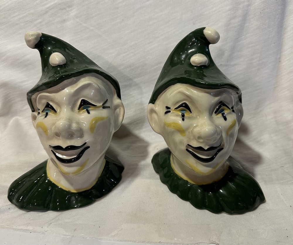 2 ceramic Jester planters.