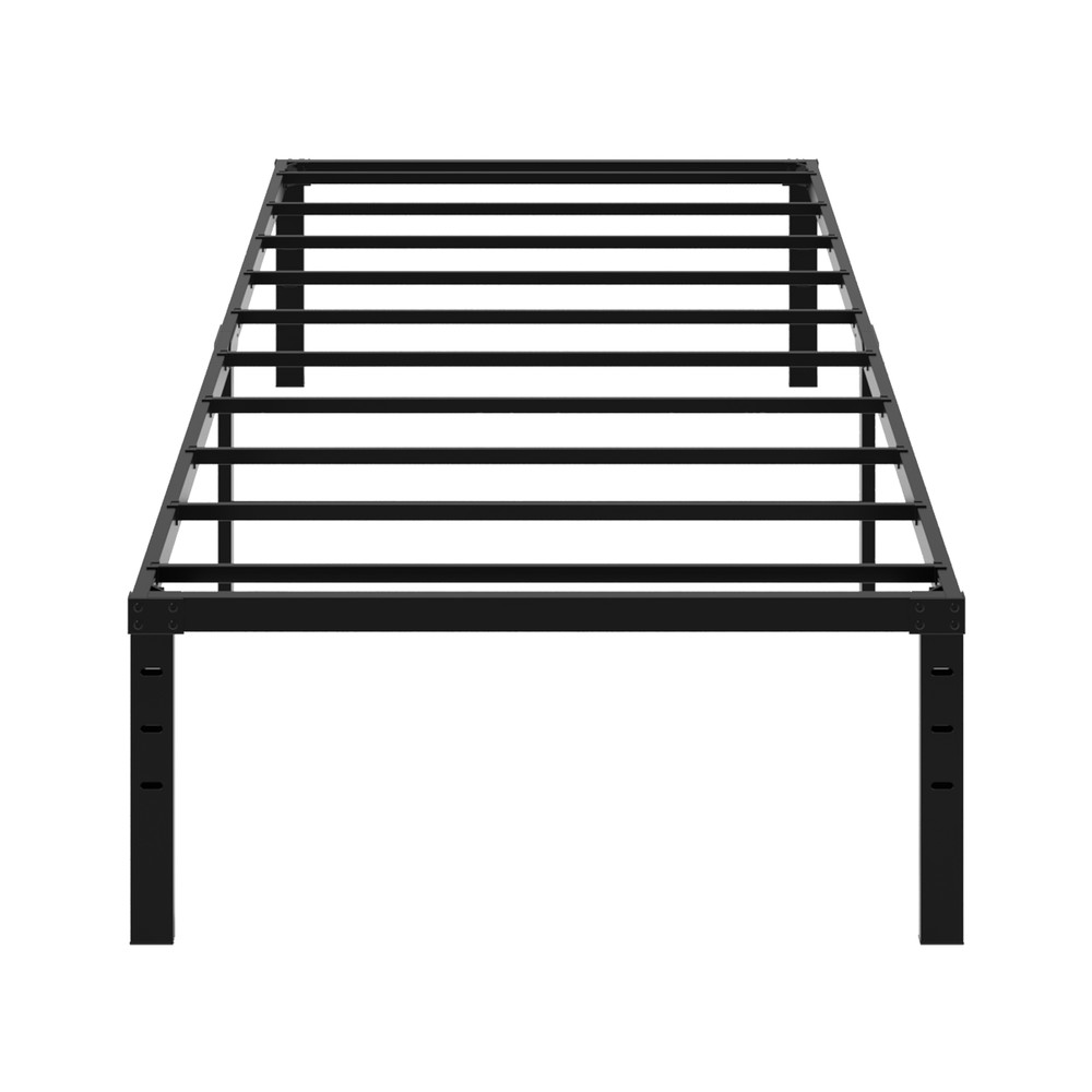 Black Twin Size Simple Basic Platform Metal Bed Frame - 12 Inch Bed Height