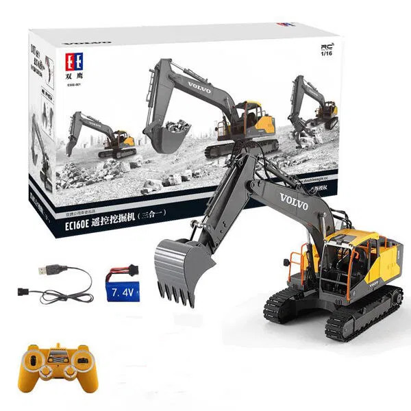 Double E 1:16 Volvo Remote Control Excavator � Realistic RC Construction Vehicle
