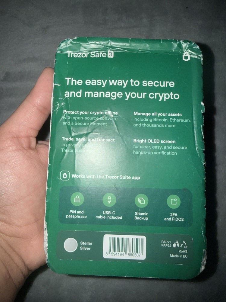 Trezor Safe 3 - Secure Element Crypto Hardware Wallet - New