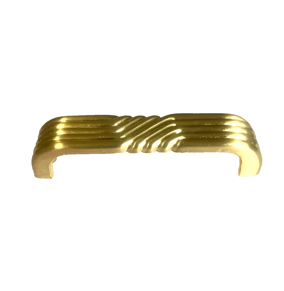 Art Deco Water Fall Ribbed Brass Drawer Pulls 3.5 In. Center