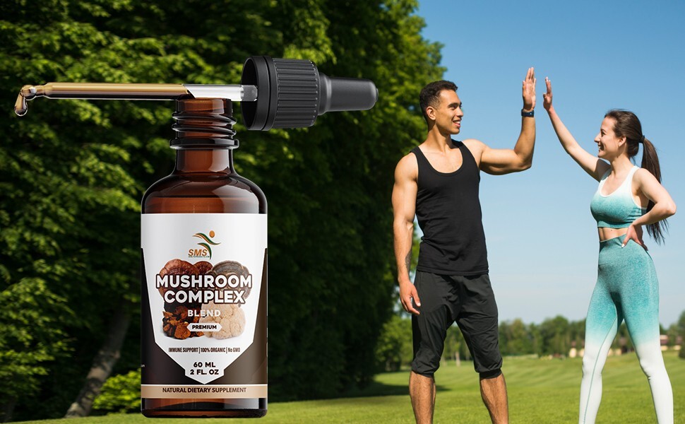Mushroom Complex Extract Organic Non GMO Tincture Liquid Herbal Drops 2 Fl Oz