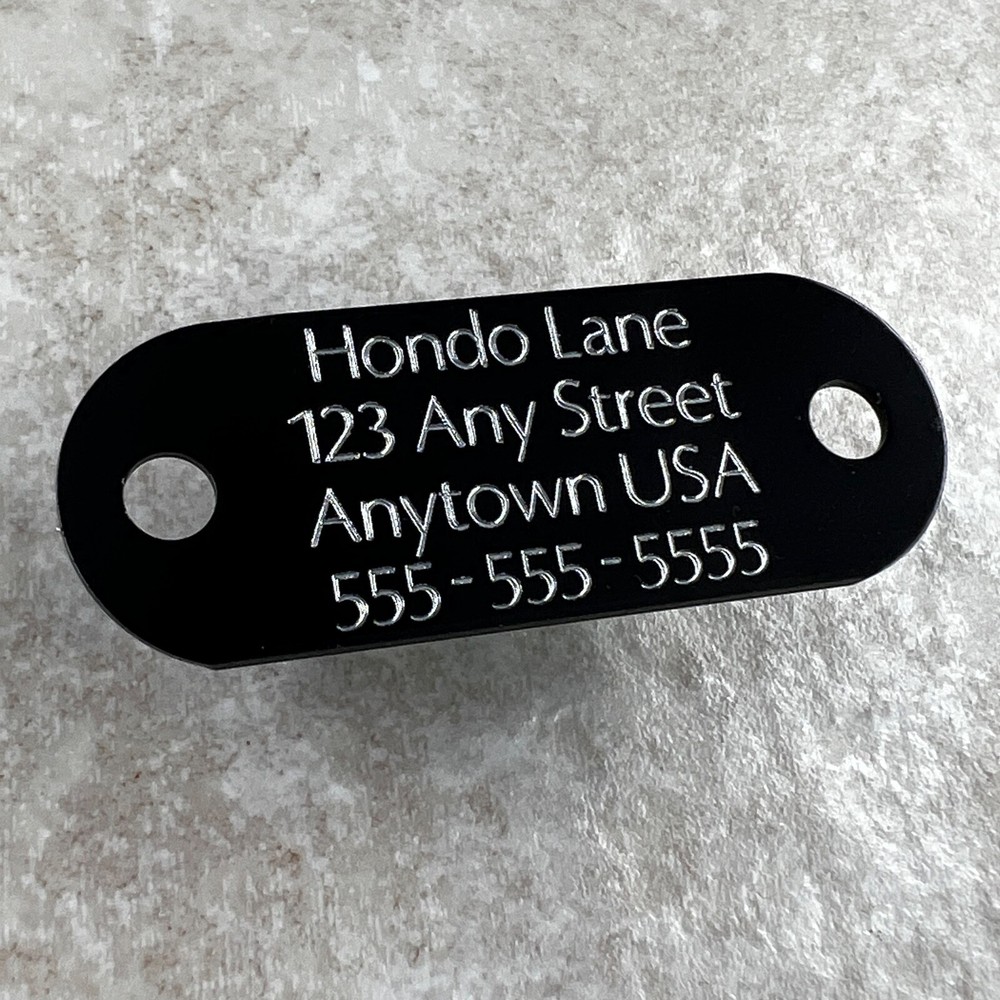 Custom Engraved Dog Tags Personalized Dog Collar ID Tags NAME PLATE BLACK MEDIUM