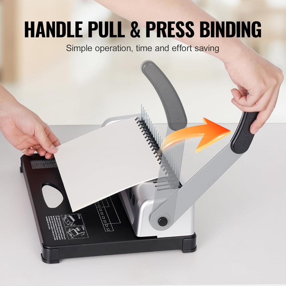 Binding Machine, Comb Binding Machine 21-Holes Binding 450 Sheets, Book Binder M