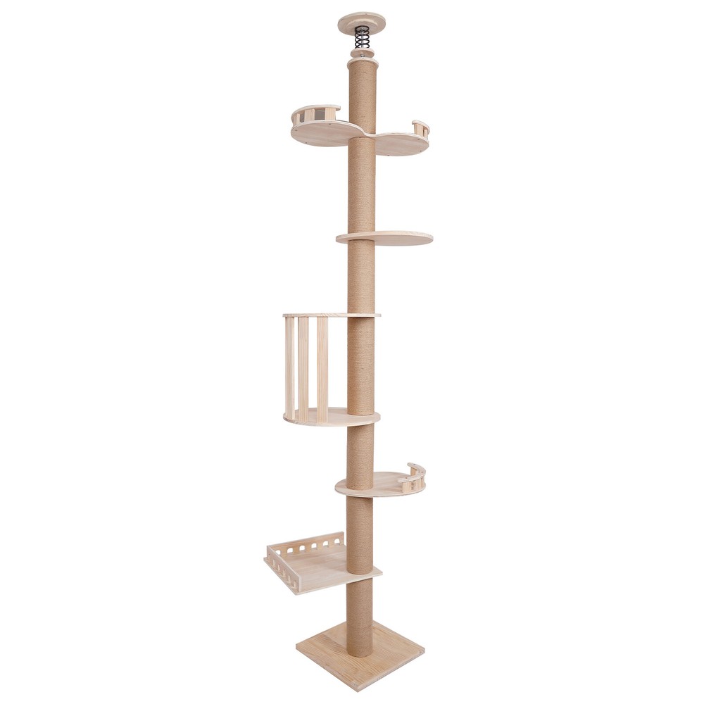 Wood Cat Tower Cat Climbing Tree Scratching Tree Activity Center 100.4-104.3" US