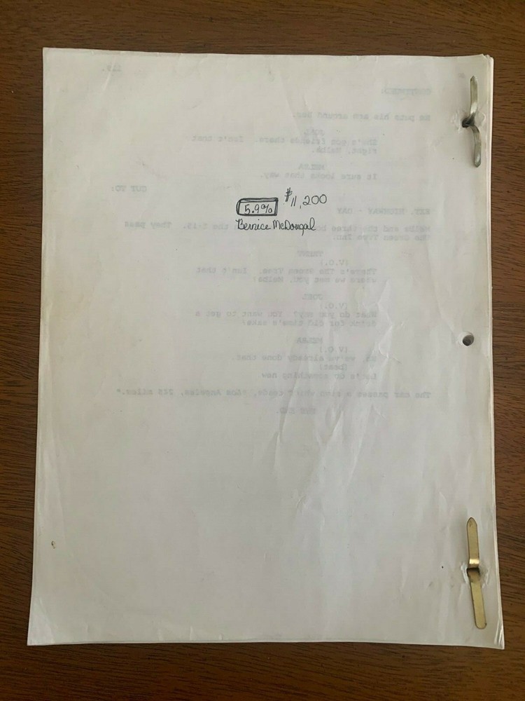 Cast Shooting Script Darren Stein's SPARKLER Veronica Cartwright-Octavia Spencer