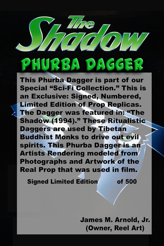 The Shadow, Phurba Dagger, Solid Metal, Real Prop Replica, Numbered Edition