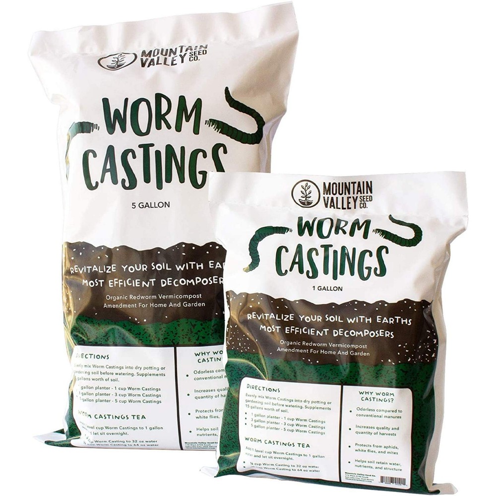 Earth Worm Castings – Organic Red Worm Compost Soil Amendment - .13 Cubic Foo...