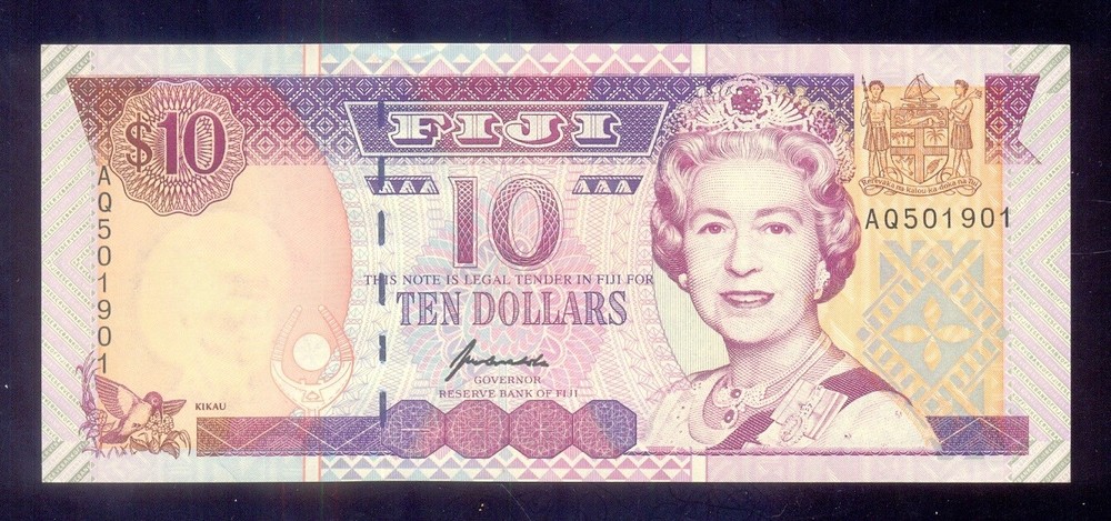 Fiji  10 Dollars  ND(1996)  P98b  UNC