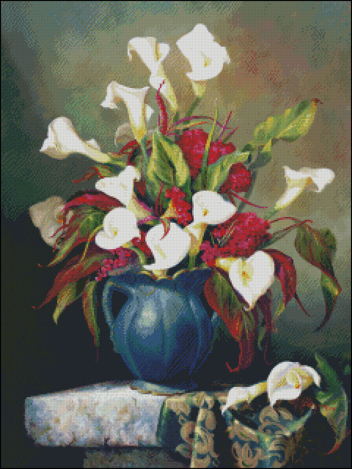 Charts Needlework DIY - Counted Cross Stitch Patterns - Calla and Cockscomb