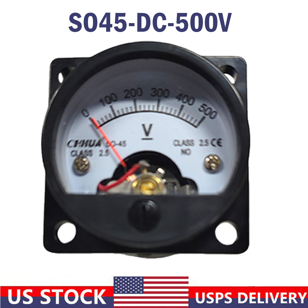 DC 0-500V Analog Voltmeter Analogue Voltage Panel Meter SO45 Directly Connect