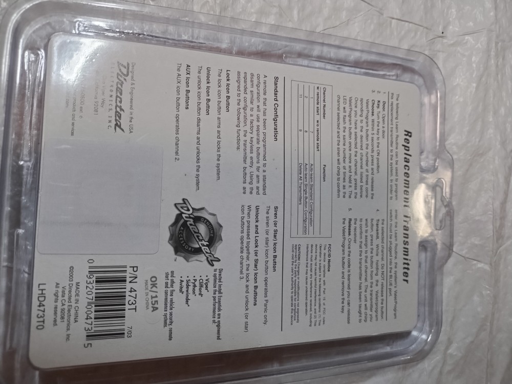 Dei 473T Replacement Remote Control