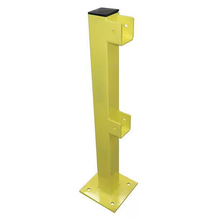 End Post, 45 In., Yellow, Steel,  22Dn08