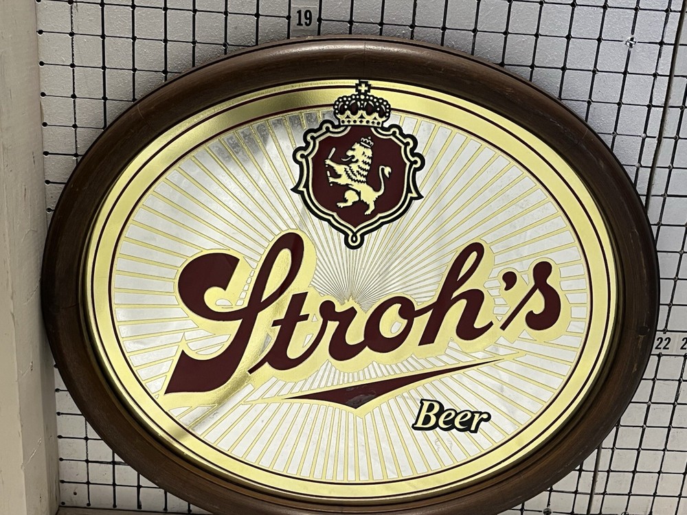 STROH’S BEER OVAL MIRROR is RARE