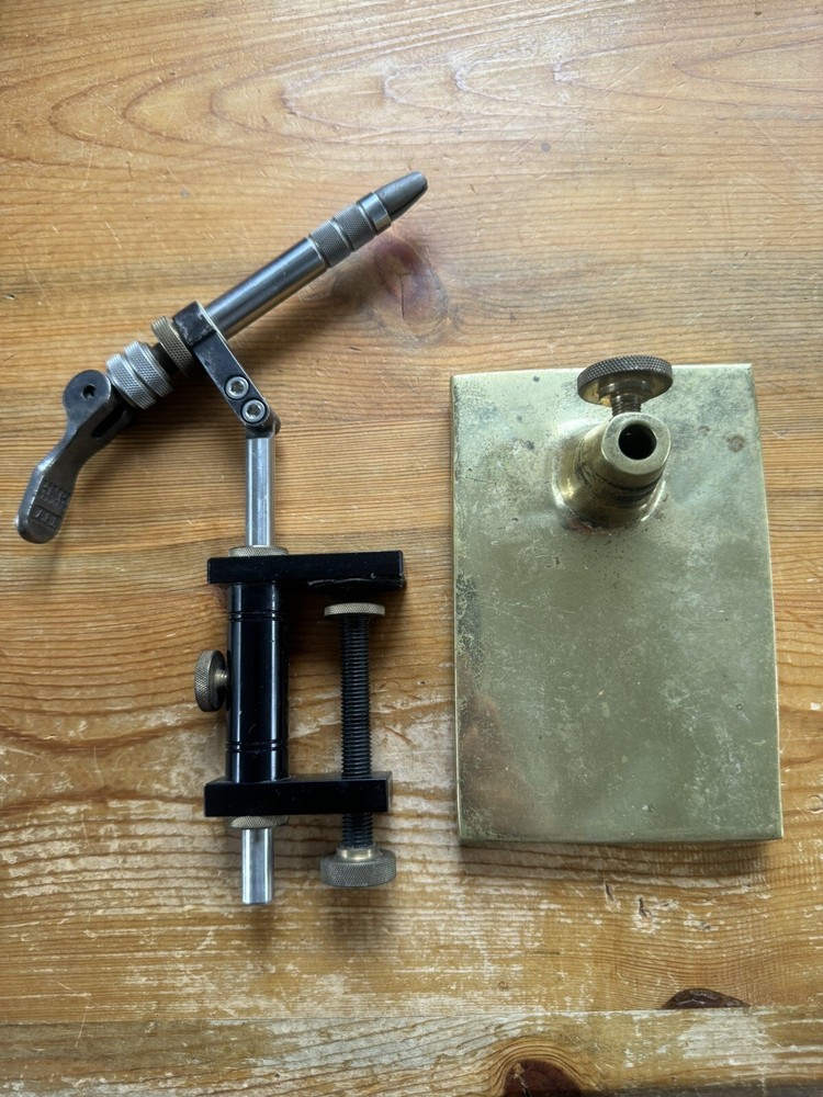 HMH API Fly Tying Vise W/ Brass Base ( J. Weaver & Son ) Engraved
