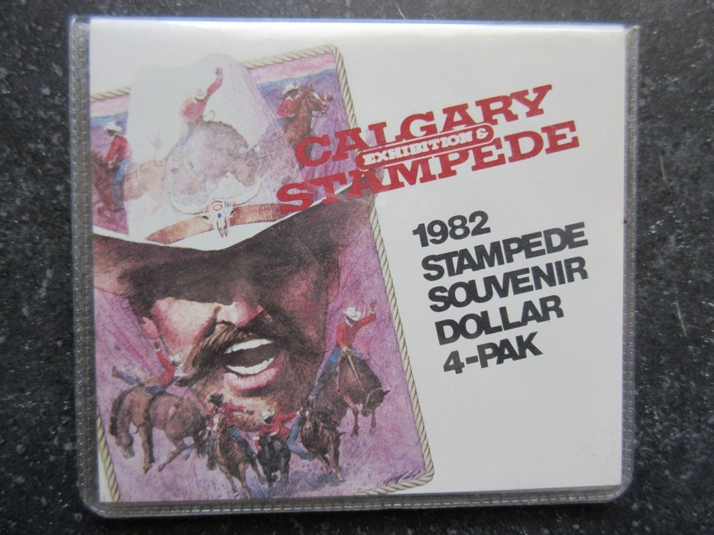 1982 Calgary Stampede Four Mint Mark Dollar Set
