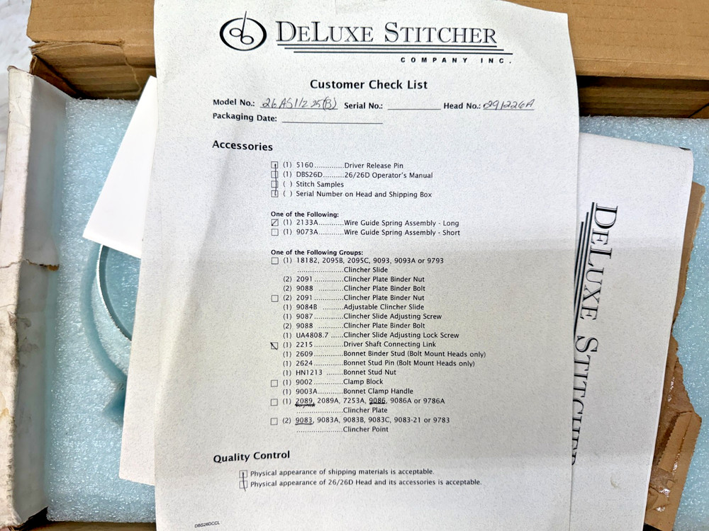 Deluxe Stitcher 26/26D Stitcher Head