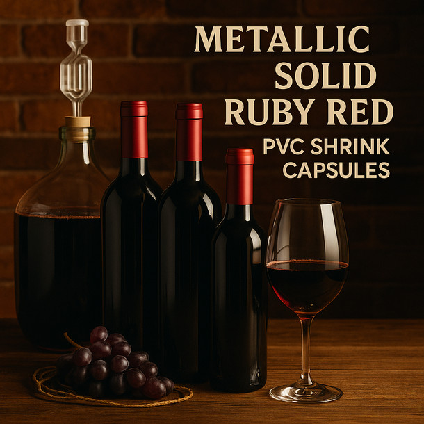 LD Carlson Metallic Solid Ruby Red PVC Shrink Capsules (500 Bulk)