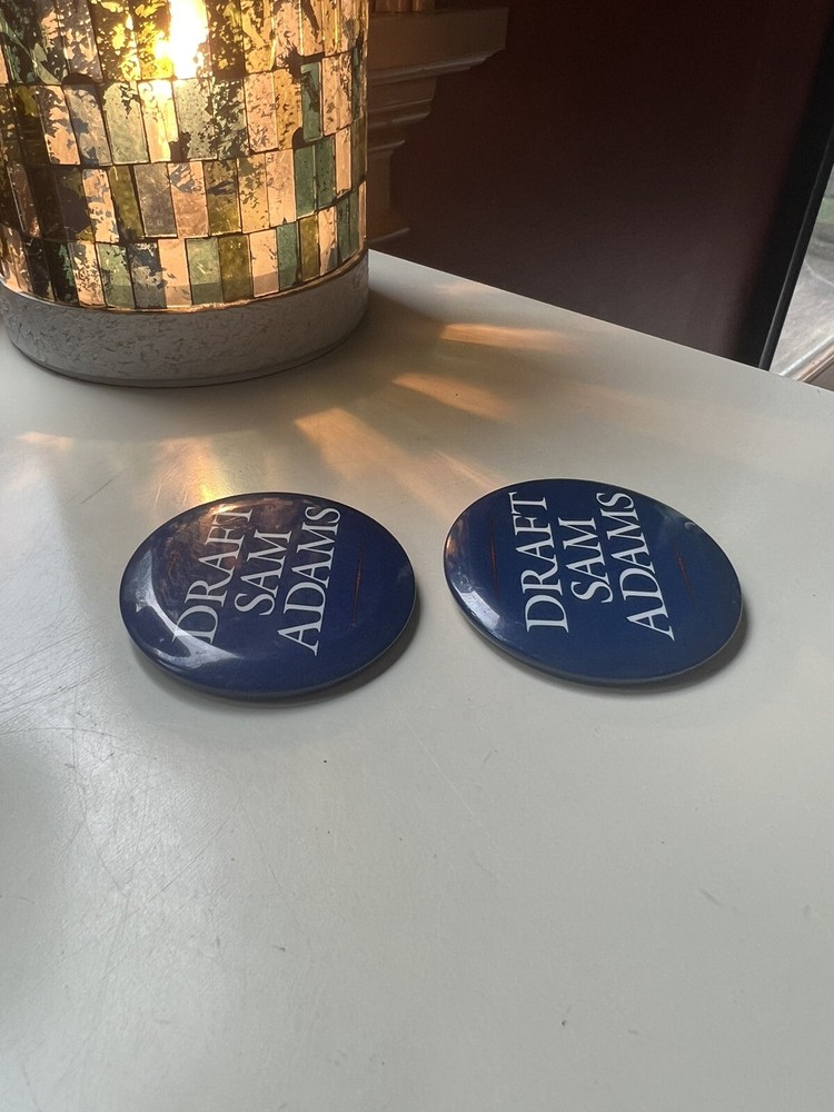 Draft Sam Adams Set of 2 Pins Beer Pinback Buttons