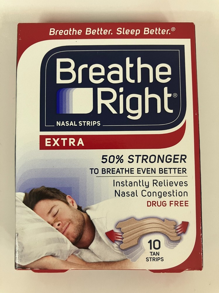 4 Extra Breathe Right Tan Nasal Strips, 10 count each