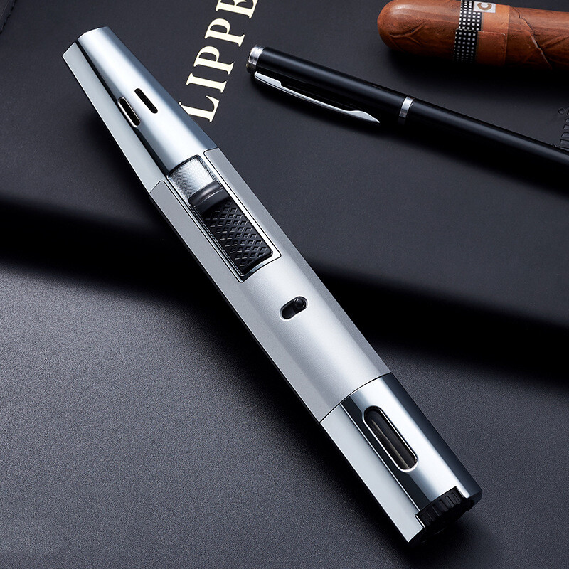 Torch Lighter Refillable Butane Lighter Windproof Jet Flame Lighter Visible BBQ
