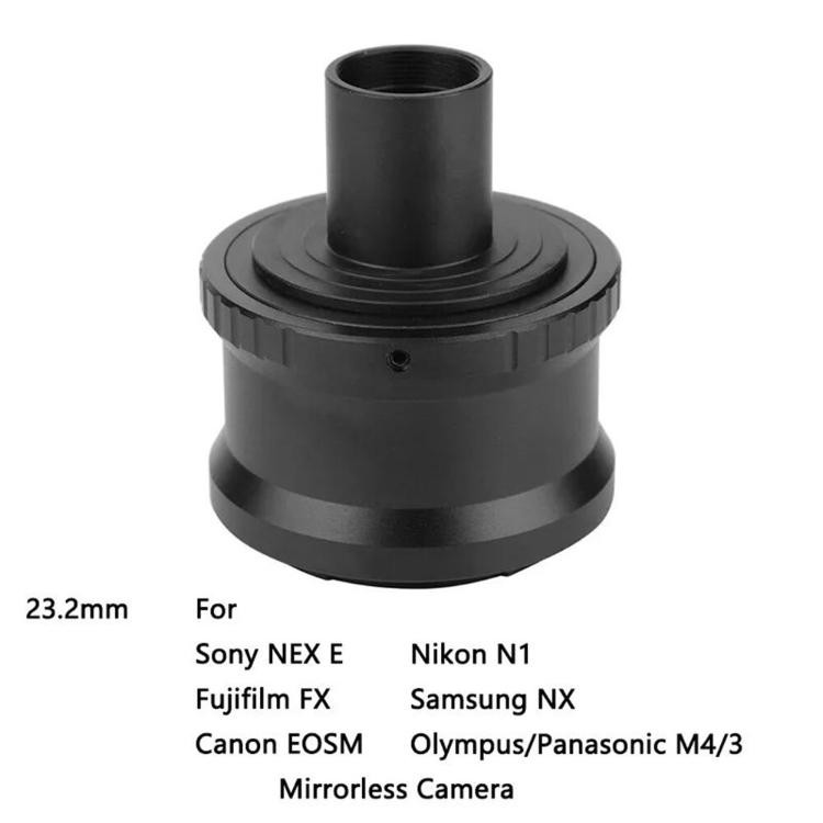 23.2mm T Ring Mount Set for Mirrorless Camera Adapter Microscope Eyepiece Ports