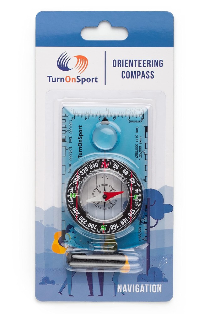 TurnOnSport Orienteering Compass - Advanced Scout for Green Orange