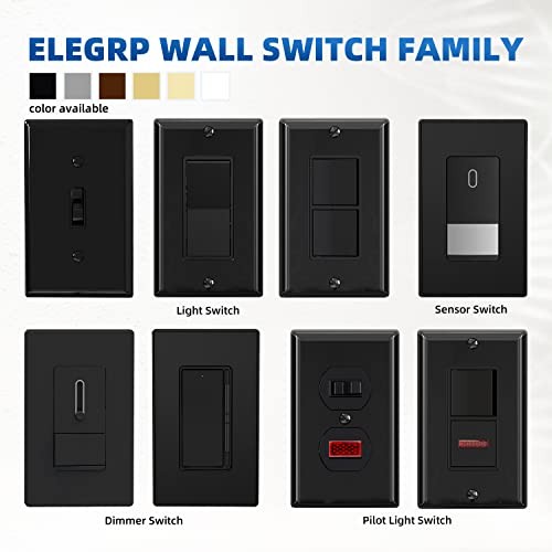 4 Way Decorative Light Switch, 15Amp, 120-277 Decorator Light Switch 10 Black