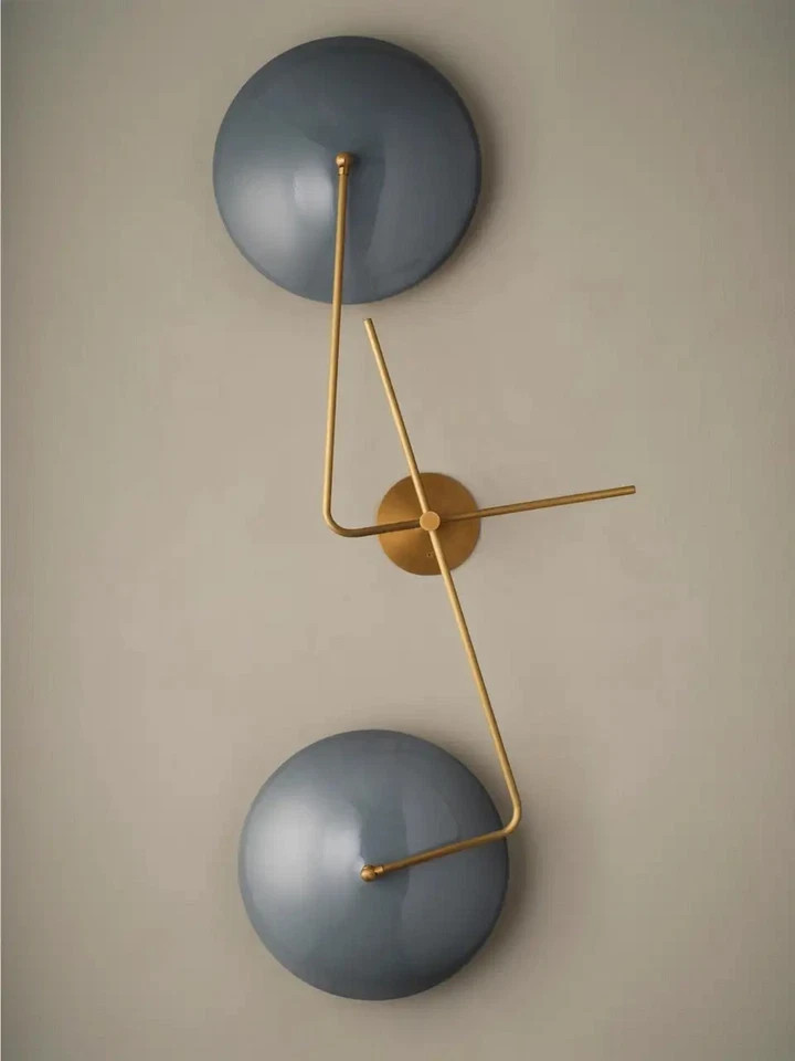 Modern Articulating Wall Sconce | Mid-Century wall light Grey Disk Design