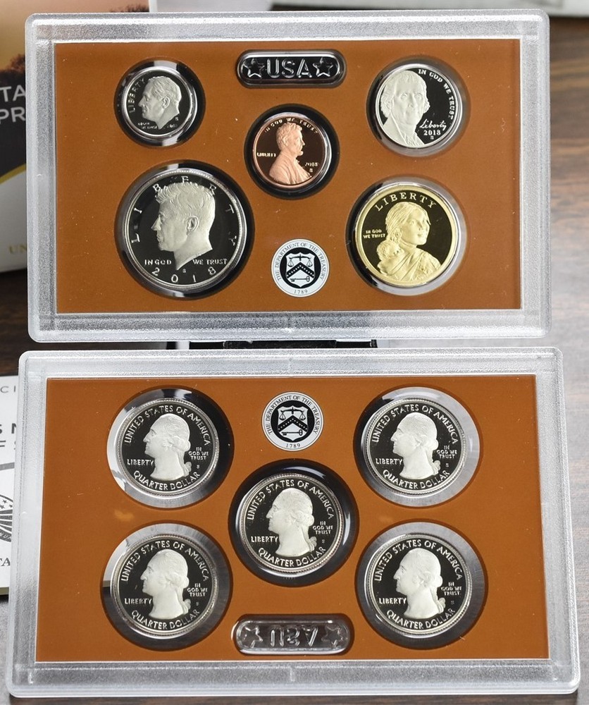 2018-S U.S. Mint Clad 10 Coin Proof Set With Box & COA - Nice Sets!