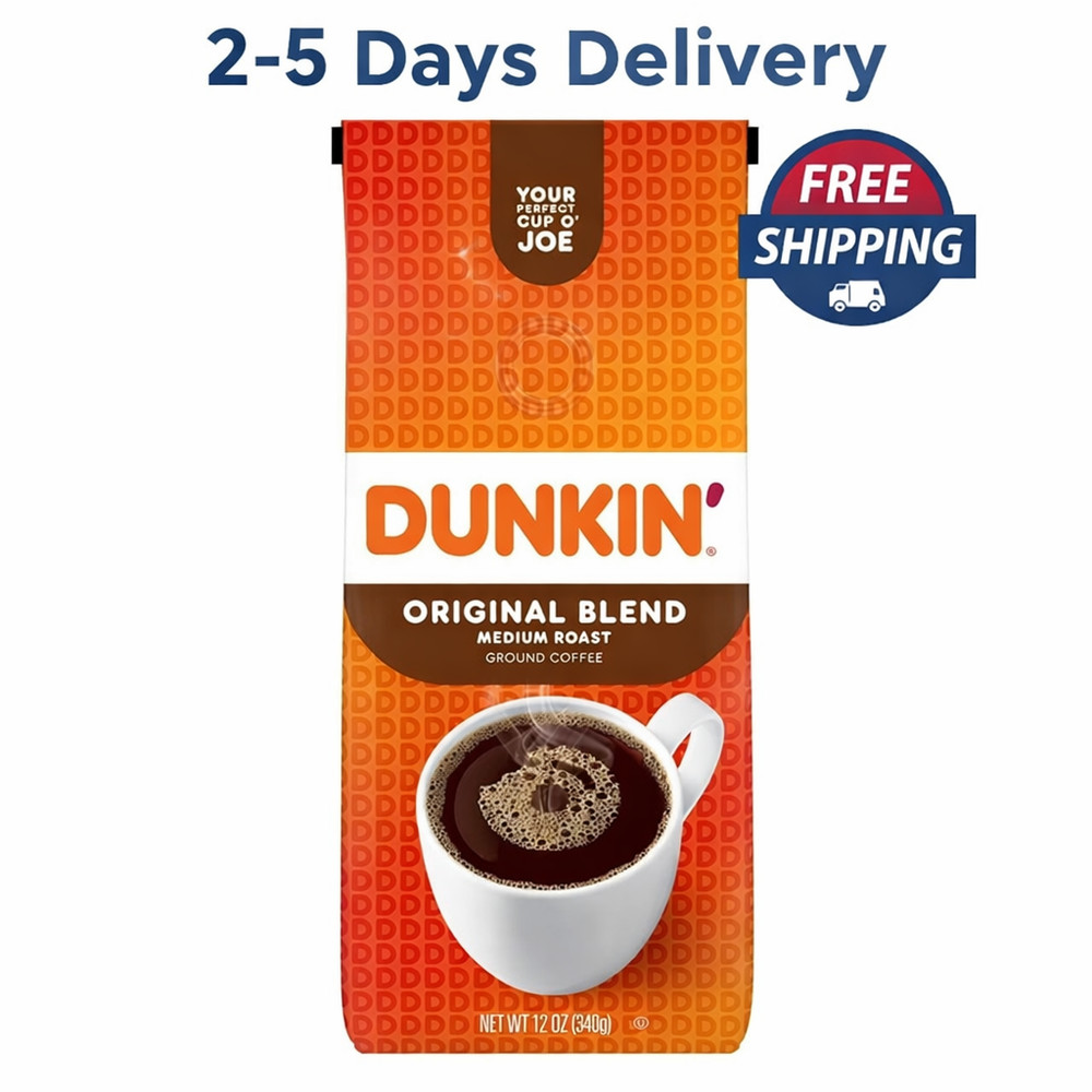 Dunkin’ Original Blend Ground Coffee, Medium Roast, 12 Oz Bag New