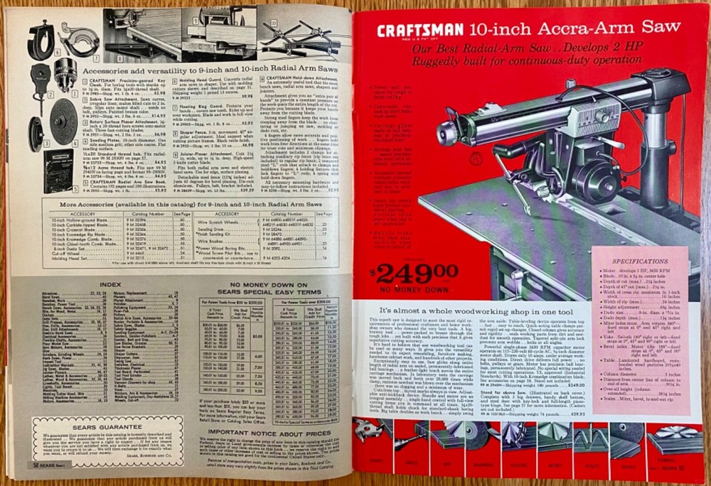 Vintage Sears Craftsman 1963 Power Tools Catalog, 59 pages