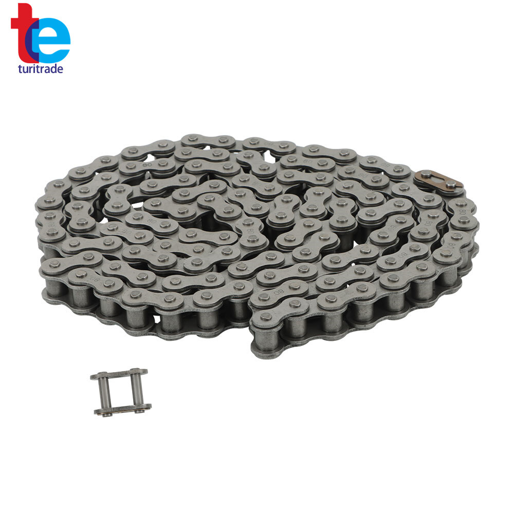 #80 Heavy Duty Roller Chain × 10 Feet With 1 Connector