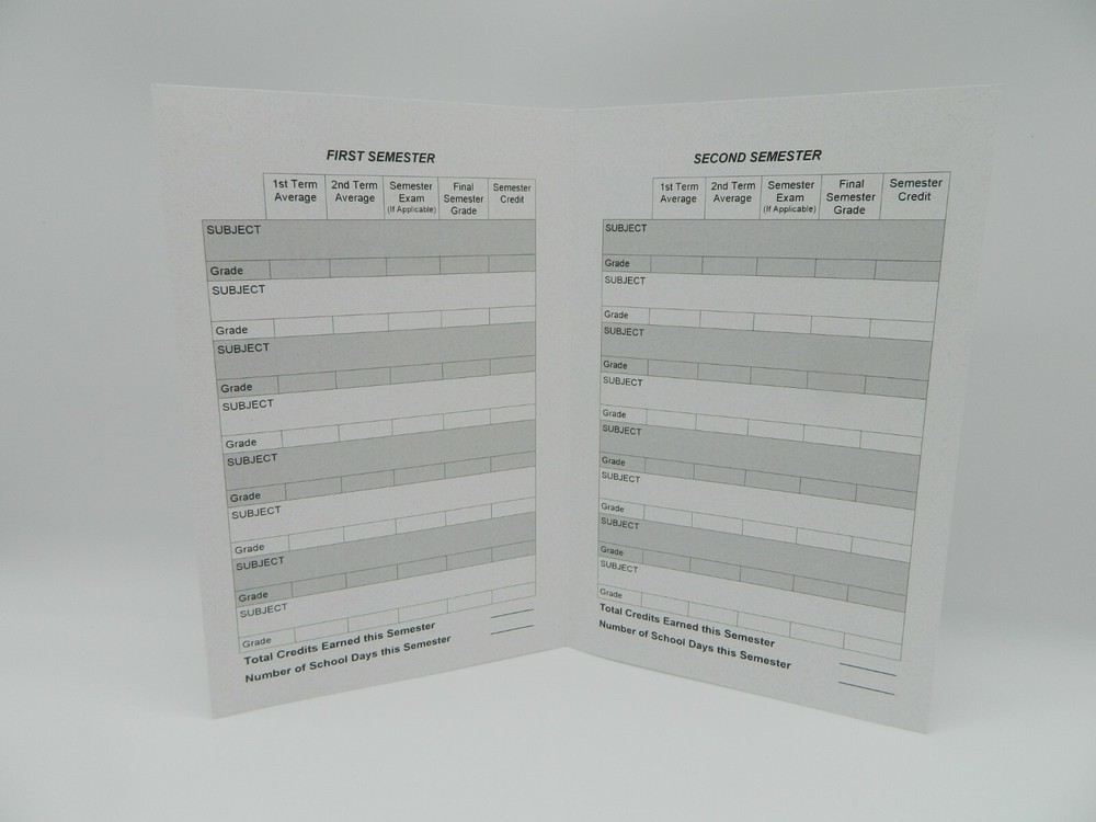 High School Homeschool Record Keeping Kit, 4 Report Cards / 1 Transcript Folder