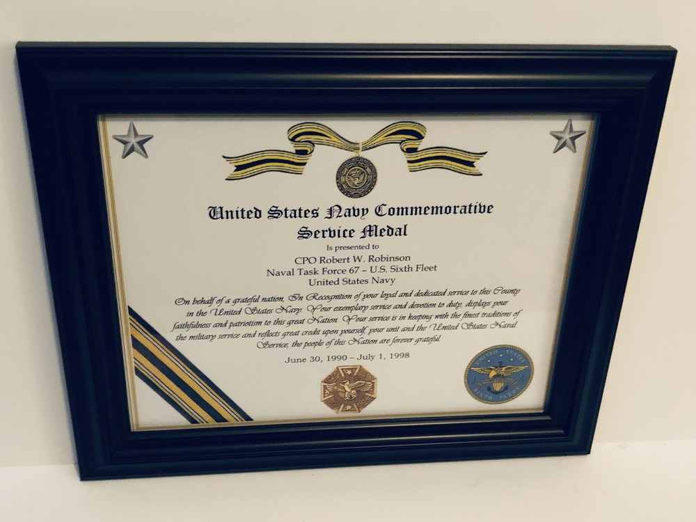 Military Commemorative / U.S. Navy Commemorative Service Medal Certificate