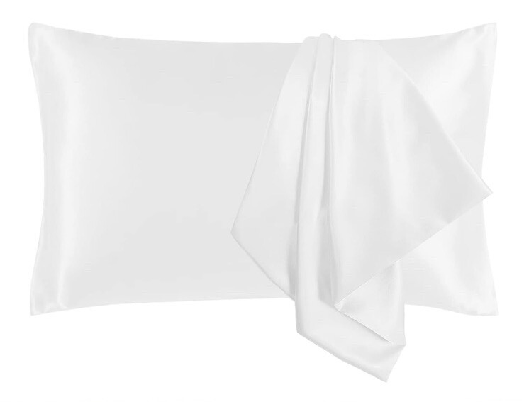 Adubor Satin Pillowcase 2 Pack Silky  (White, 20''x26'')