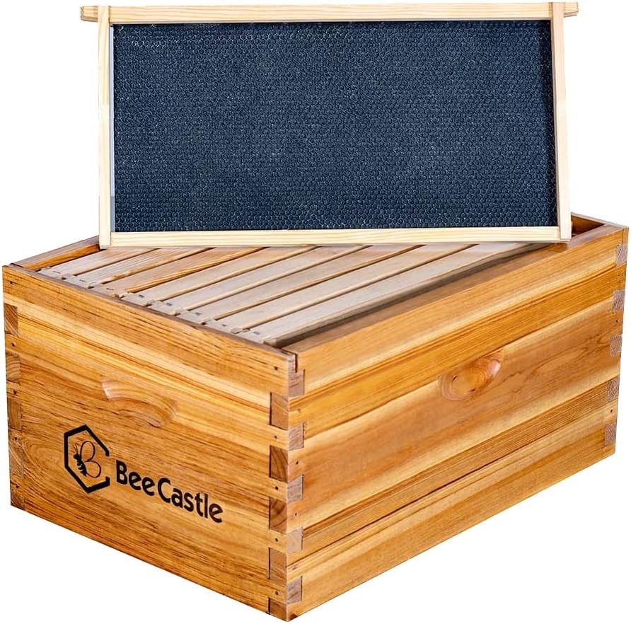 Heavy Wax Coated Langstroth Unassembled Deep/Brood Box with Frames 8 Frame