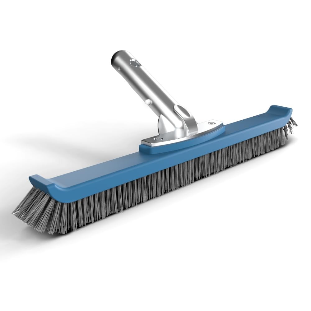 Heavy Duty Pool Brush Head Stiff Bristles Aluminum Frame Algae Tile Cl
