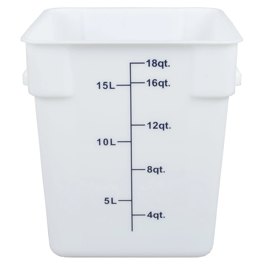 Thunder Group PLSFT018PP 18 Qt White Polyethylene Square Food Storage Container