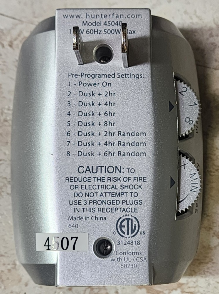 Hunter NiteTime Plus Easy Set Timer #45040