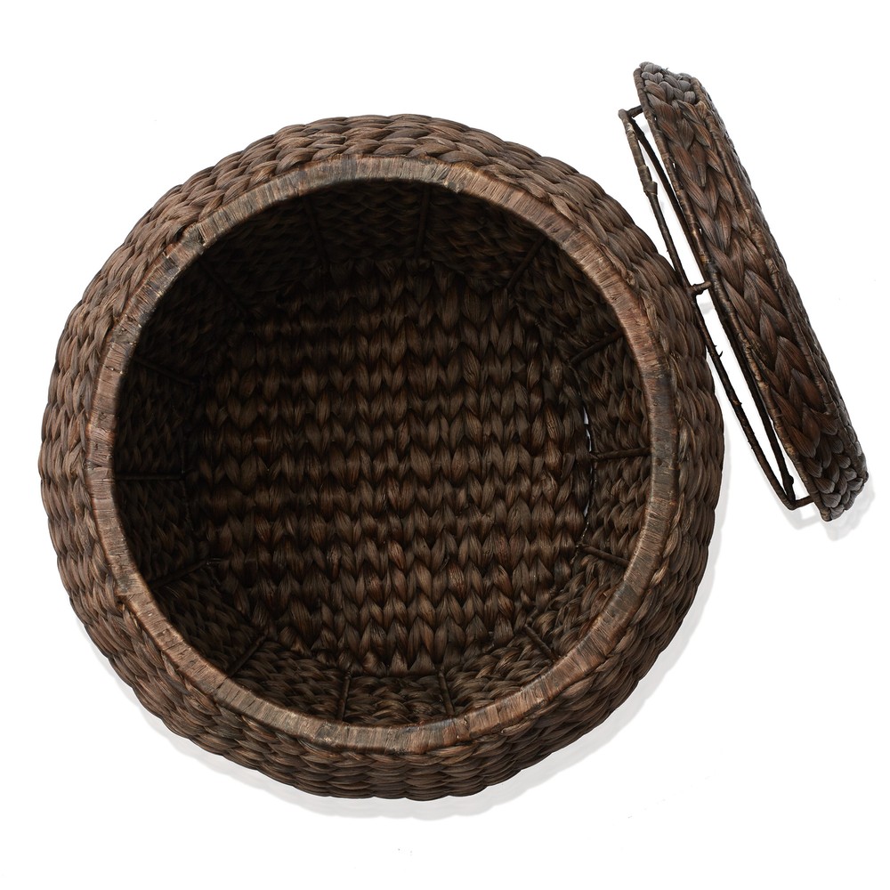 Round Hyacinth Storage Basket/Hamper/Planter with for Laundry, Blankets, Plants