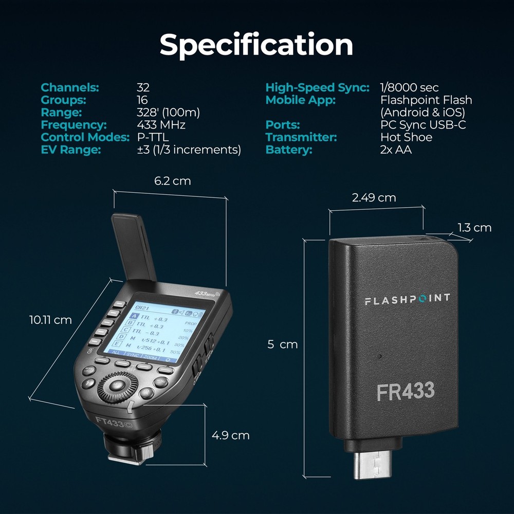 Flashpoint FT433C TTL Wireless Flash Trigger for Canon