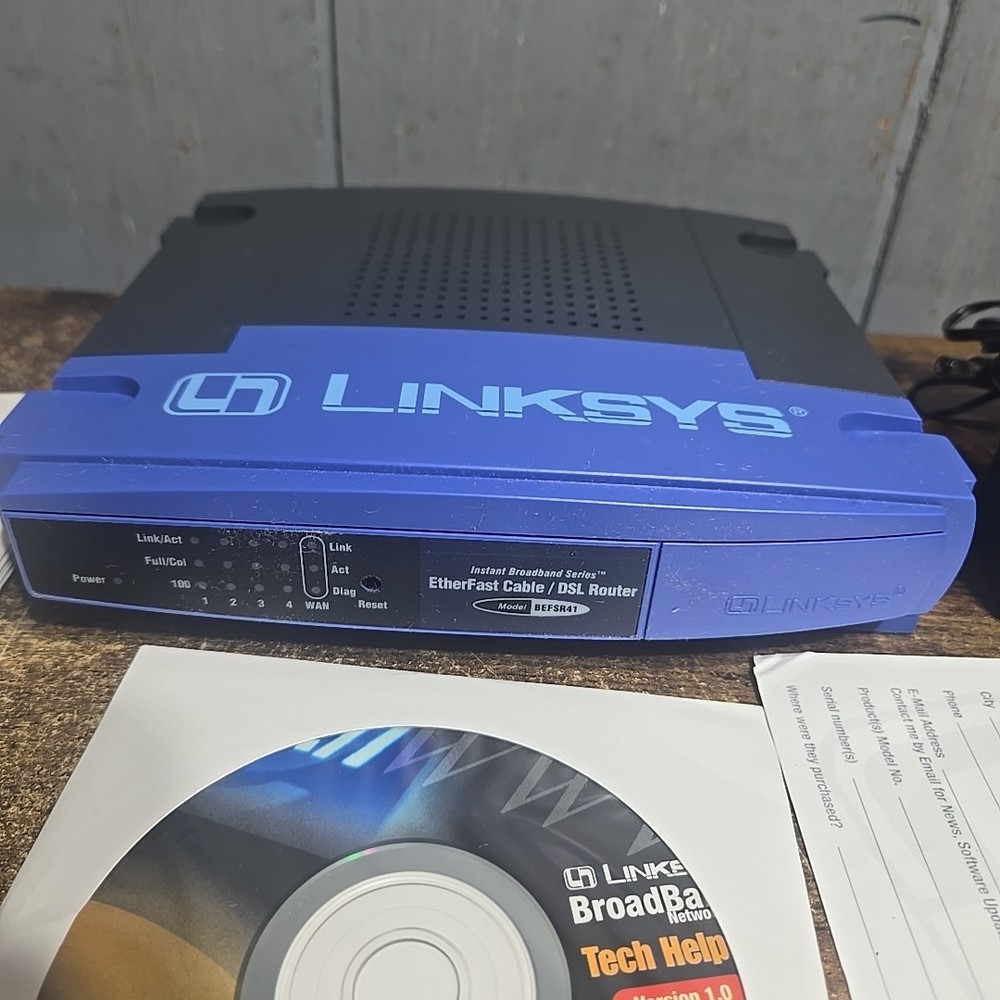 Cisco Linksys EtherFast Cable/DSL Router With 4-Port Switch Model BEFSR41