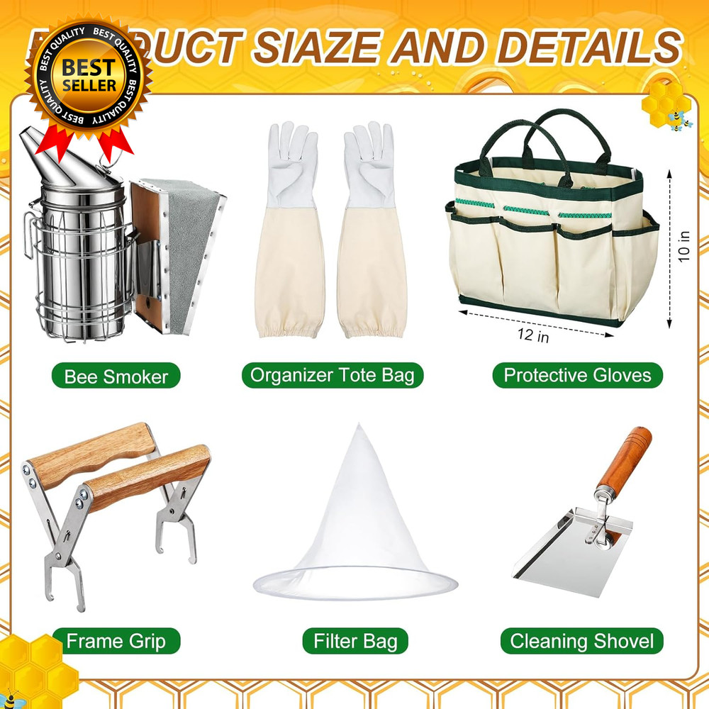 30 Pcs Beekeeping Supplies Tools Bee Suit Bee Keeping Starter Kit Bee Keeper