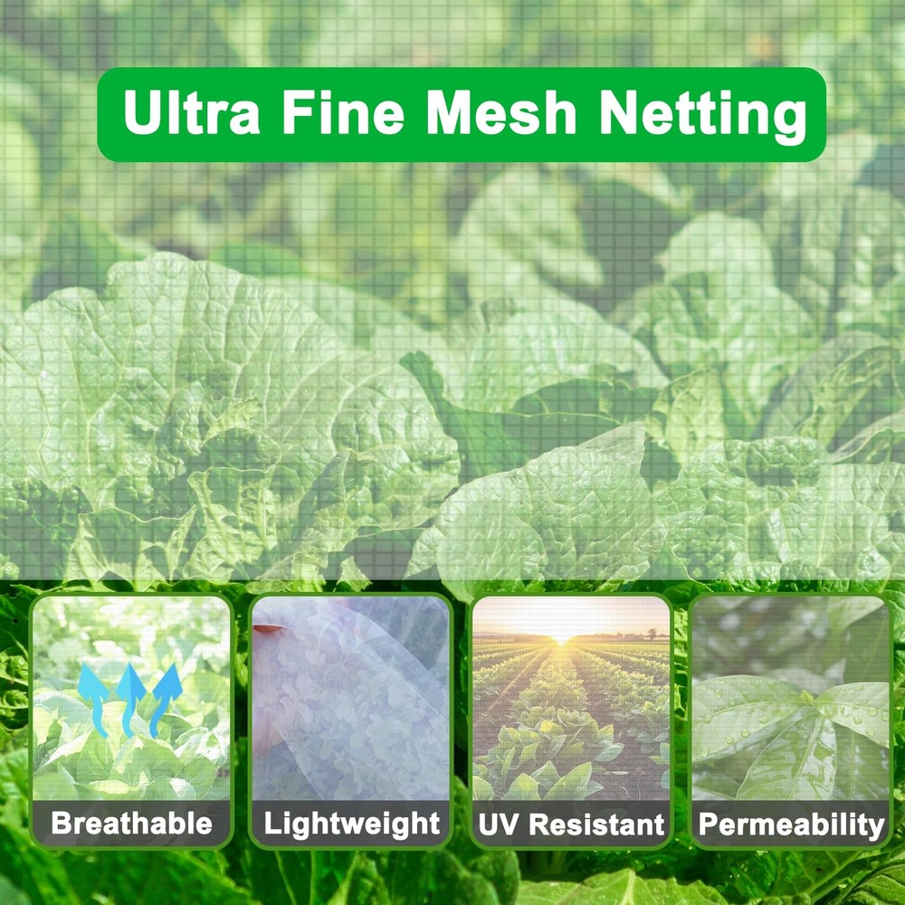 2PCS Large Fruit Tree Netting with Drawstring and Zipper, 6 x 6.6FT Blueberry...