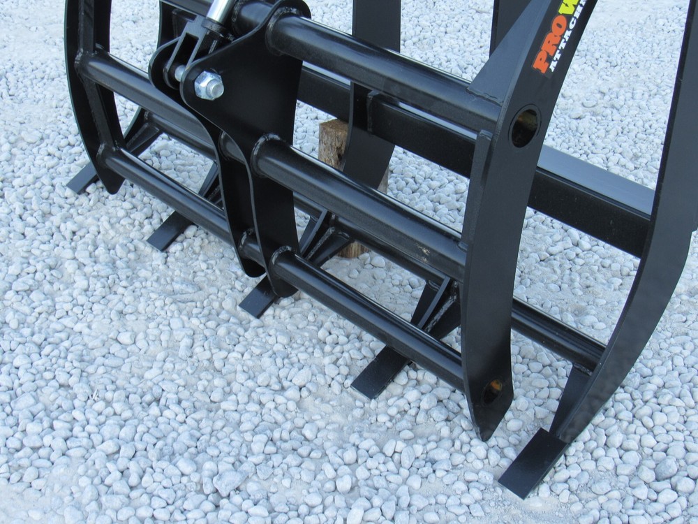 48" Root Rake Clam Grapple and 42" Long Pallet Forks Attachment ComboQuickAttach