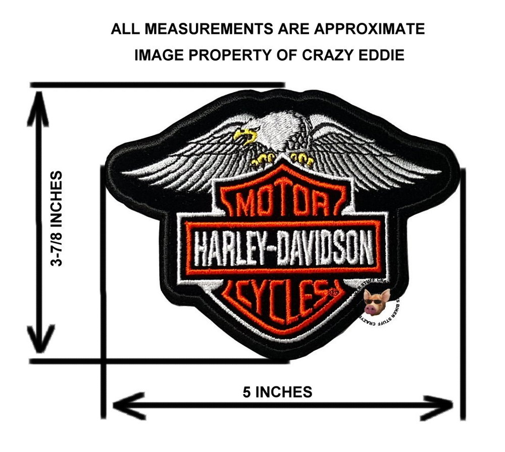 HARLEY DAVIDSON DOWN WING EAGLE BAR AND SHIELD VEST PATCH * DISCONTINUED DESIGN*