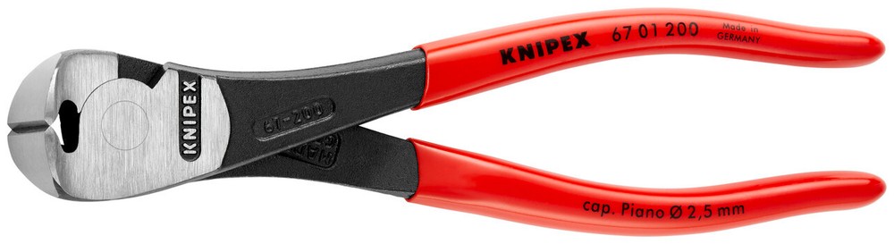 Knipex 67 01 200 SBA, 8" High Leverage End Cutting Nippers